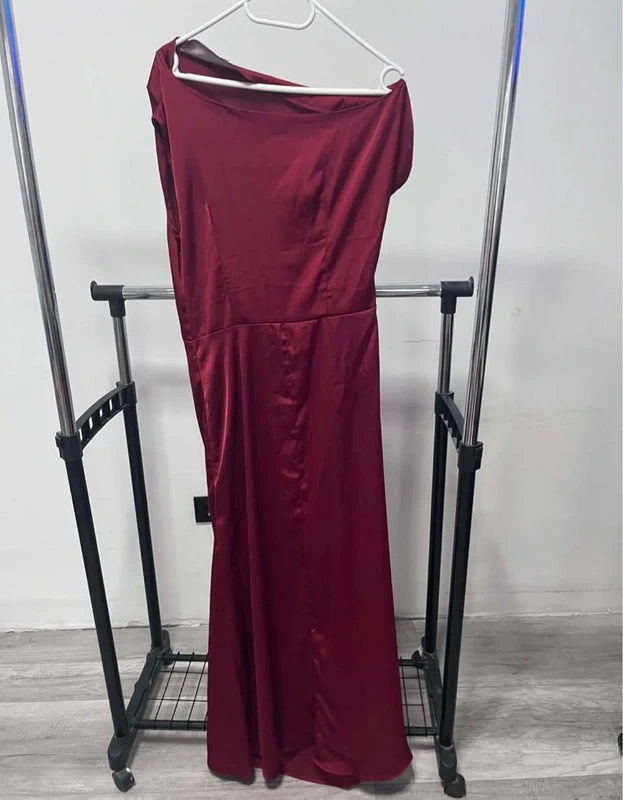 Shein bordó estélyi ruha – L