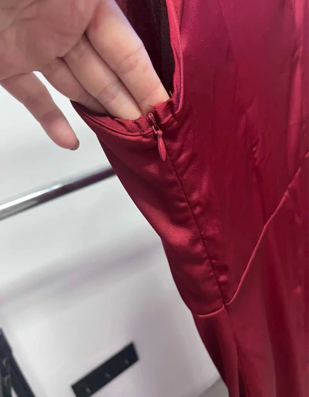 Shein bordó estélyi ruha – L