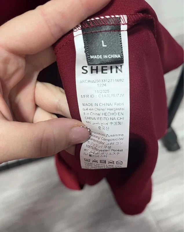 Shein bordó estélyi ruha – L