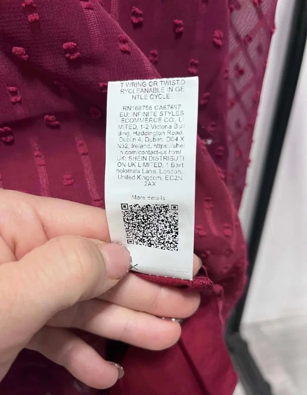 Shein bordó rövid ruha csipke pántokkal – L méret (EU 40/42)