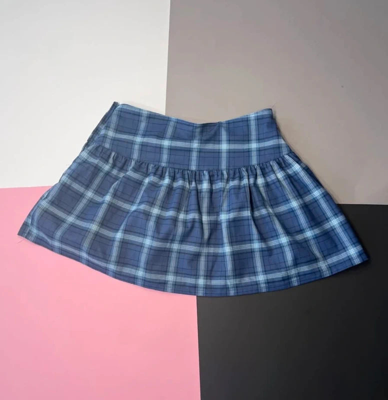 H&M kék kockás mini szoknya – M méret