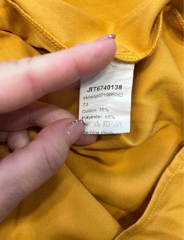 Shein mustársárga harang mini szoknya fekete masníval – 152 / 11-12Y