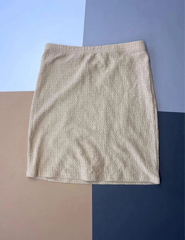 Shein bézs texturált mini szoknya – 150 / 11-12 éves méret
