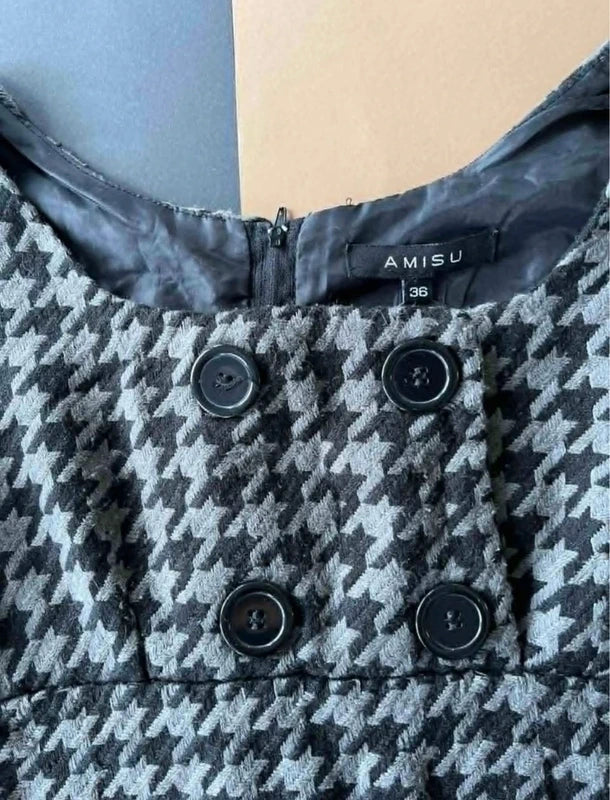 Amisu pepitás mini ruha – 36 / S