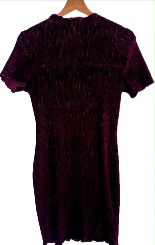 Shein bordó kordbársony mini ruha – XS-S