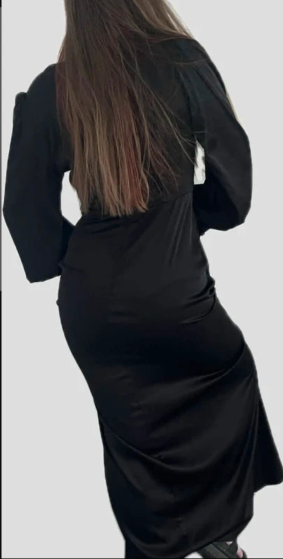Shein fekete hosszú ruha – M