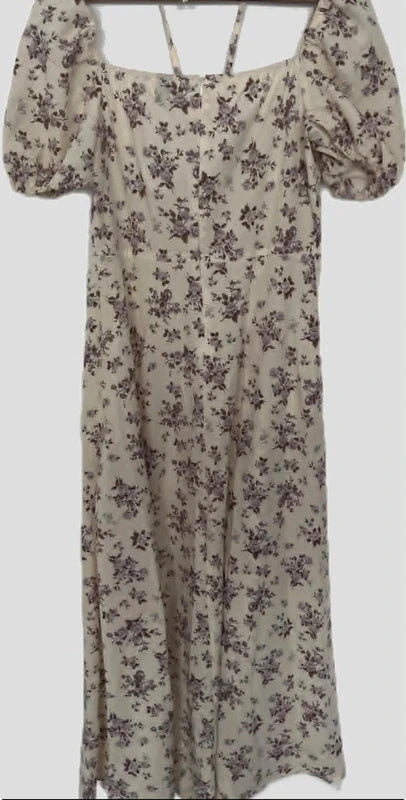 Shein pasztell sárga virágos maxi ruha – S