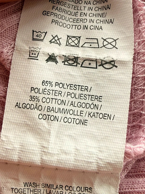 Primark púderrózsaszín bordázott crop top  M