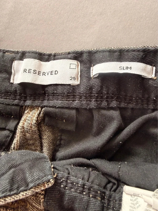 Reserved szürke kockás slim nadrág – W29