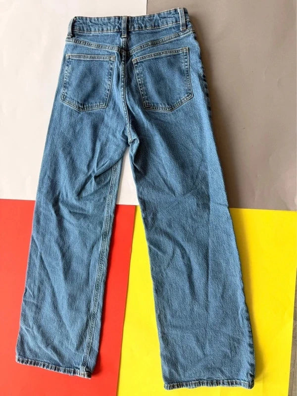 H&M világoskék egyenes szárú farmer – S
