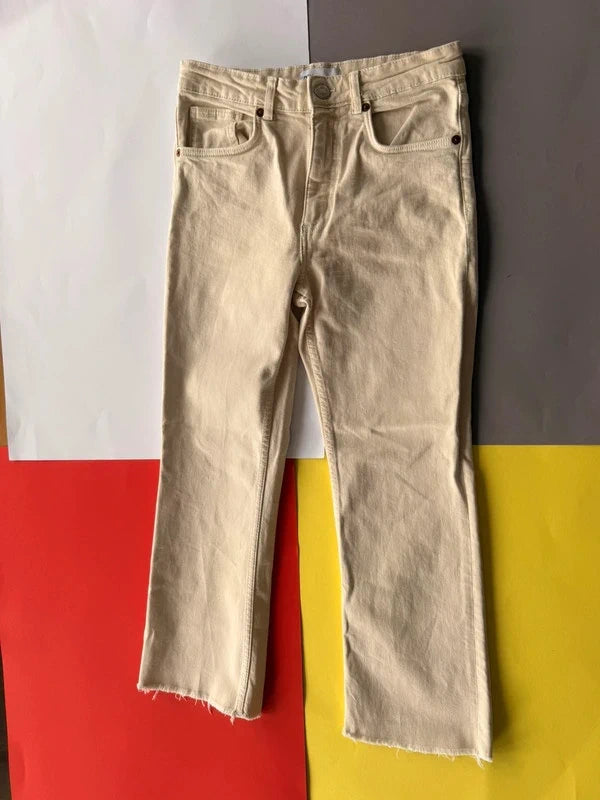ZARA krém straight flare farmer – EUR 38 / M