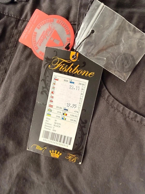 Fishbone fekete laza szabású női nadrág – M