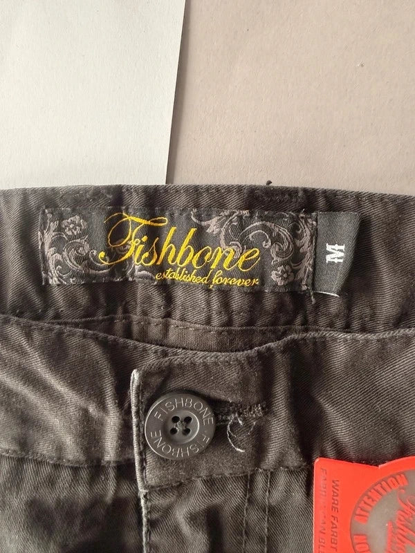 Fishbone fekete laza szabású női nadrág – M