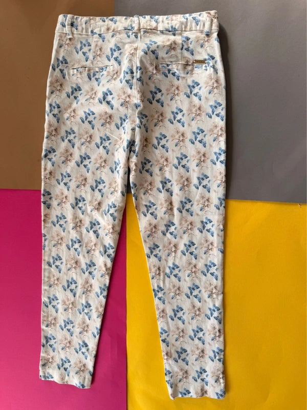 Chic&Jeune krém / kék mintás női farmer – 38