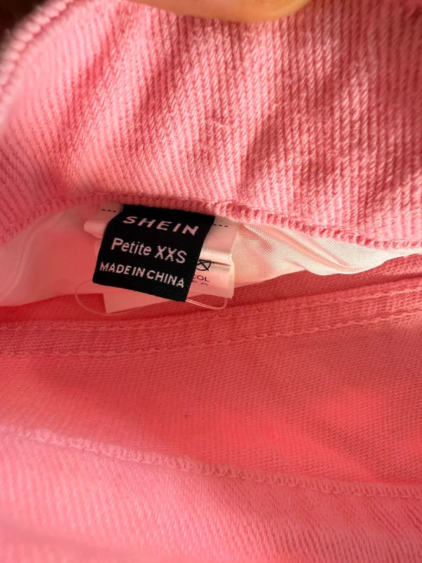 SHEIN pasztell rózsaszín mom fit farmer – Petite XXS