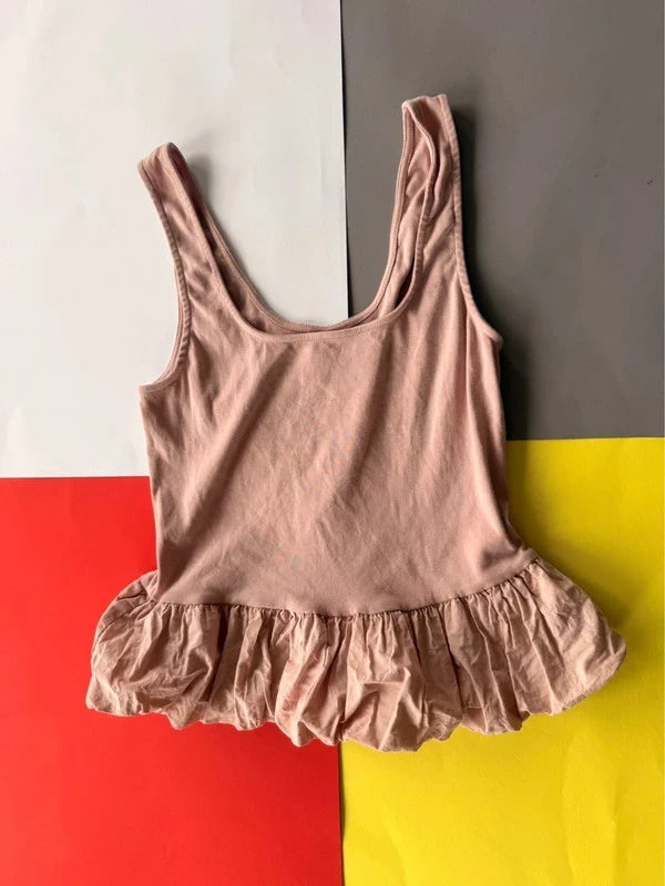 H&M púderrózsaszín fodros top – L