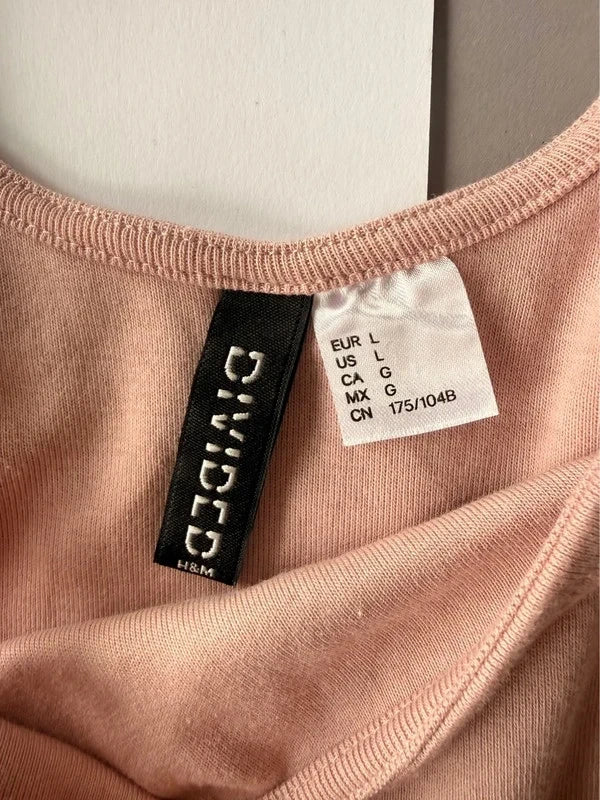 H&M púderrózsaszín fodros top – L