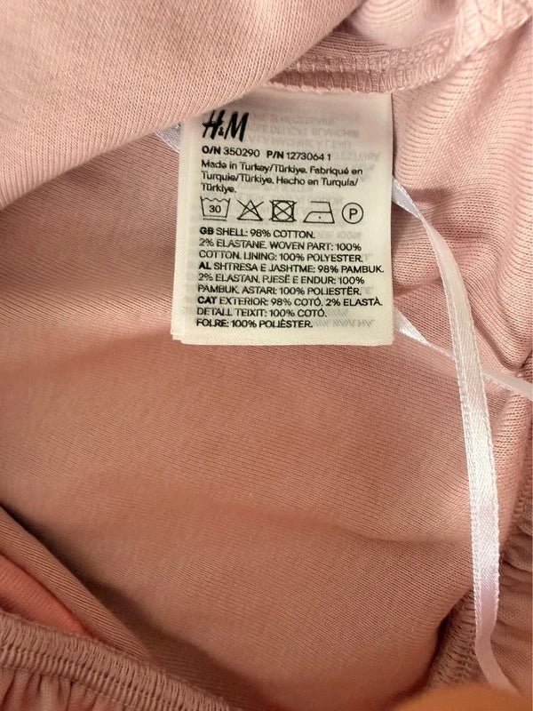 H&M púderrózsaszín fodros top – L