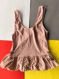 H&M púderrózsaszín fodros top – L