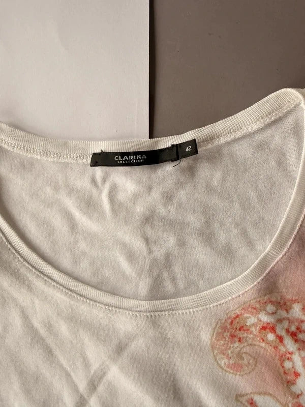 Clarina Collection mintás női póló – 42 / L
