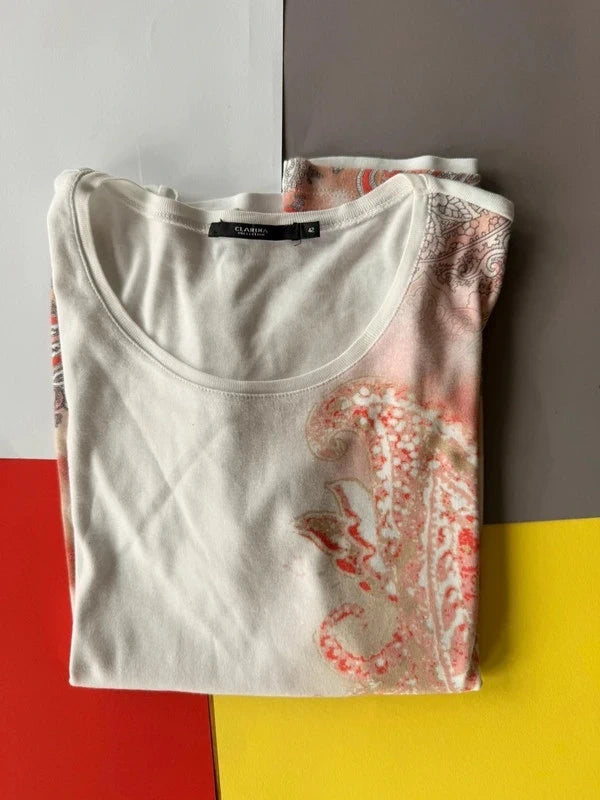 Clarina Collection mintás női póló – 42 / L