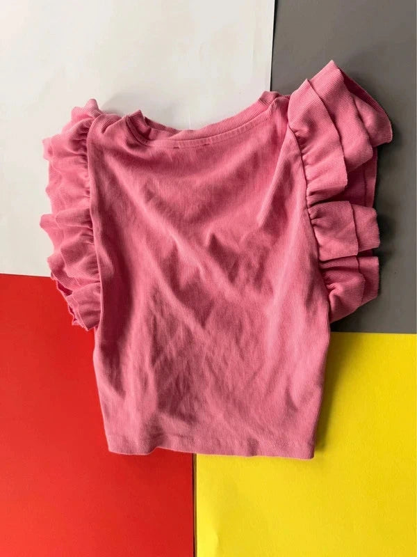 Even&Odd pink fodros ujjú felső – L (S méretre ajánlott)