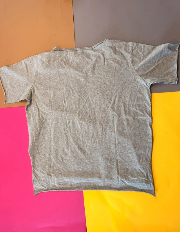 Shein szürke férfi basic póló zsebbel – XXL