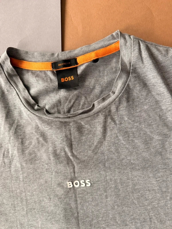 BOSS férfi póló – világosszürke L