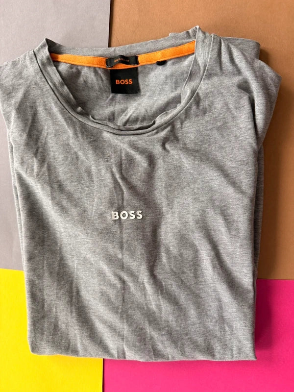 BOSS férfi póló – világosszürke L