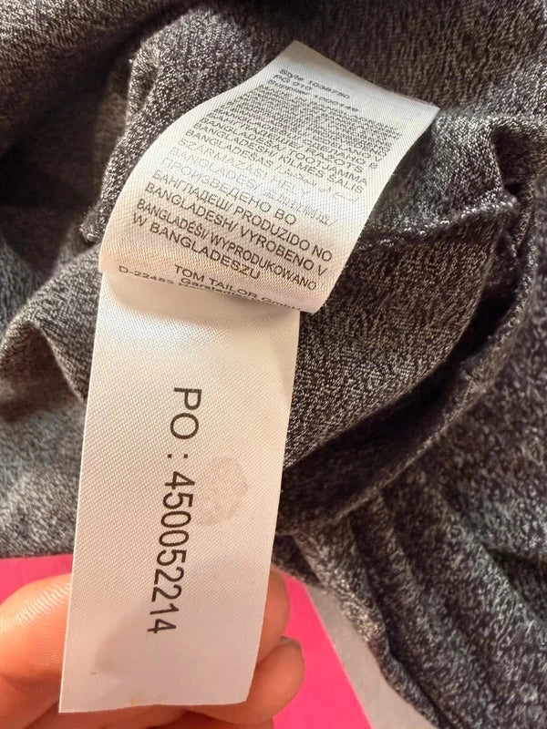 Tom Tailor Denim férfi póló sötétszürke / fehér L