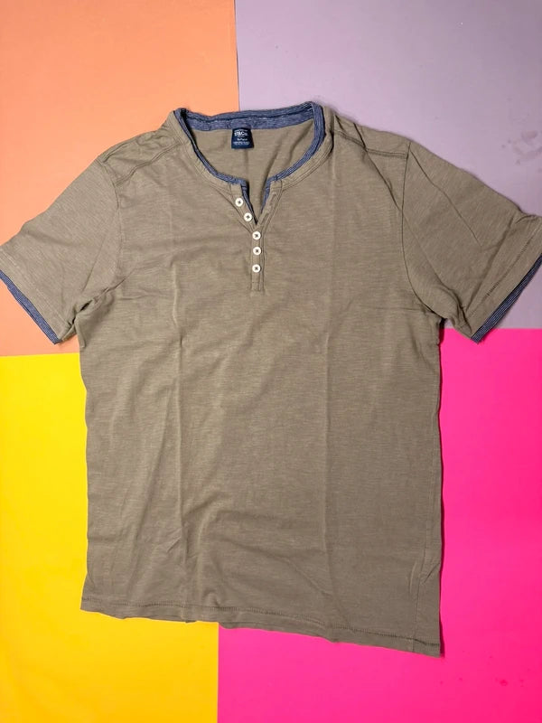 17&CO férfi henley póló – olívazöld XXL