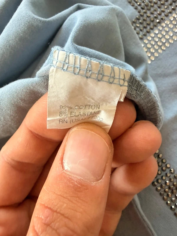 Zara Collection női póló világoskék strasszöves S