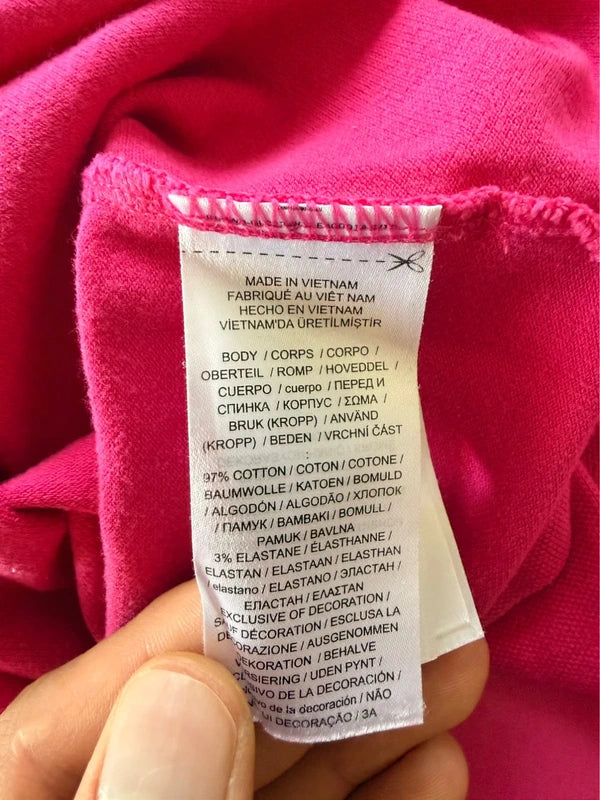 Ralph Lauren női galléros póló – pink / sötétkék XS