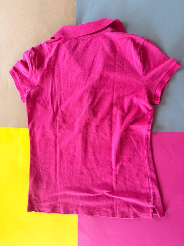 Ralph Lauren női galléros póló – pink / sötétkék XS