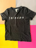 H&M FRIENDS mintás női póló – fekete M